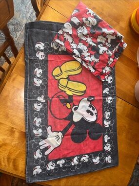 Disney Mickey Mouse Red Black Yellow Throw Pillowcase Cover